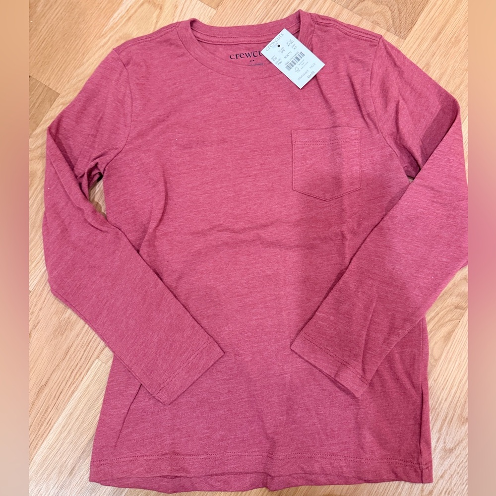 J Crew Factory Boys Red Long Sleeve Tee